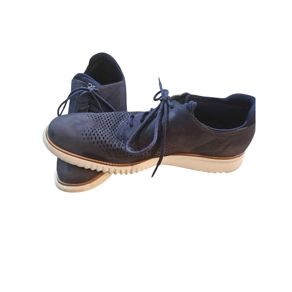 Men's Cole Haan Blue Suede Grand OS 2.0 Shoes In 11 Wide